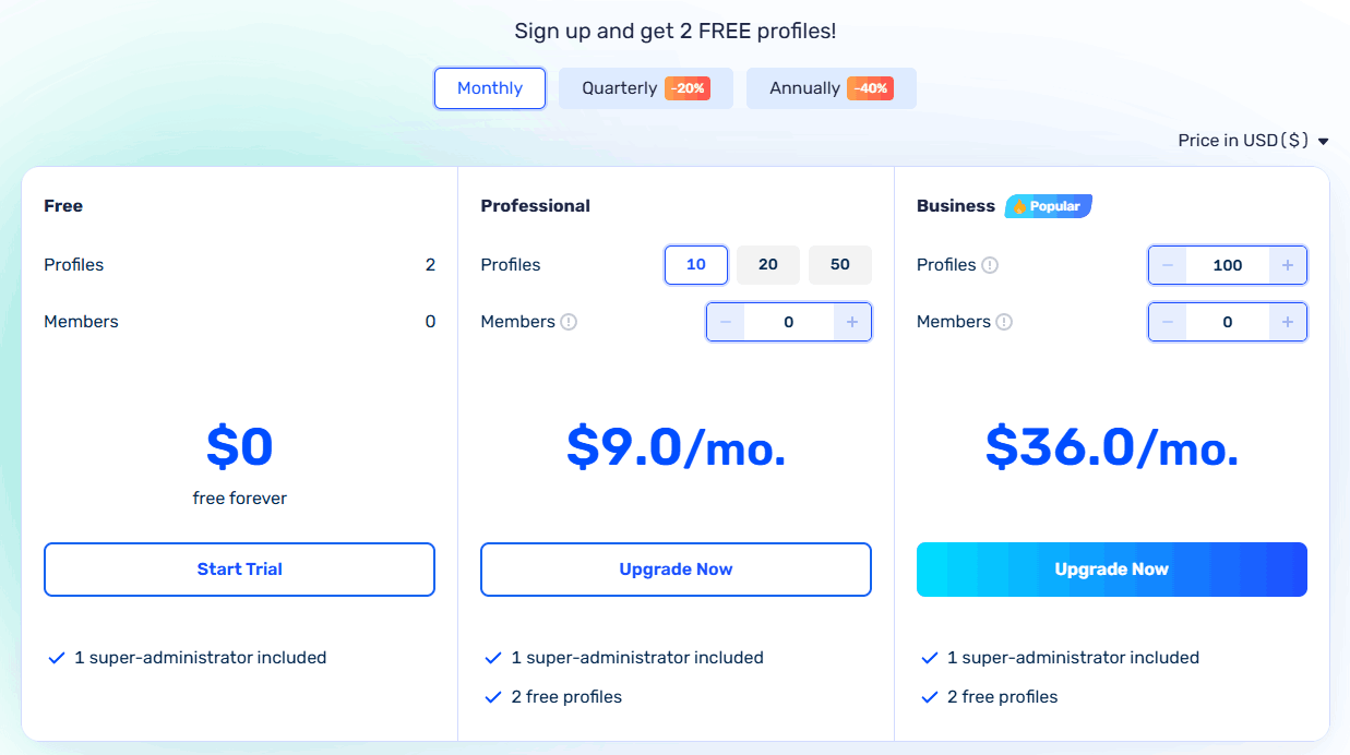 AdsPower pricing