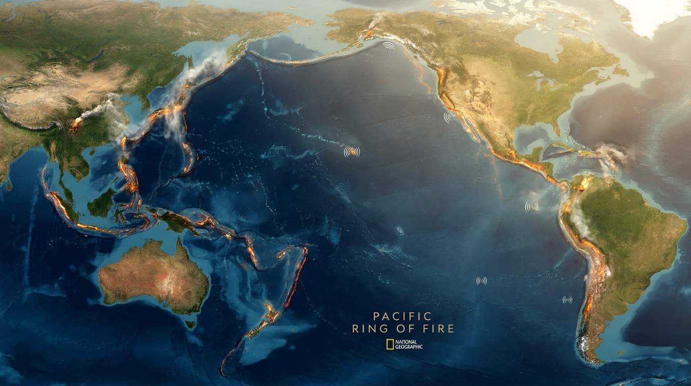 Pacific Ring of Fire volcanoes